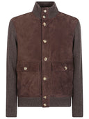 Chaqueta de bombardero de cuero Brunello Cucinelli