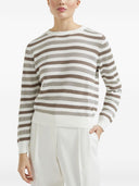 Brunello Cucinelli Striped Cotton Crewneck Sweater