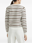 Brunello Cucinelli Striped Cotton Crewneck Sweater