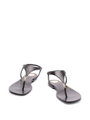 Saint Laurent Cassandre Leather Thong Sandals