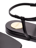 Saint Laurent Cassandre Leather Thong Sandals