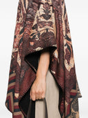 Pierre Louis Mascia Wool Printed Poncho