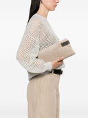 Brunello Cucinelli Suede Leather Clutch Bag