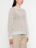 Brunello Cucinelli Wool Open Knit Knit Sweter