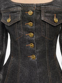 Ganni Denim Cotton Blazer Jacket