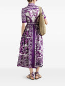 Dolce & Gabbana Maiolica Print Cotton Shirtdress