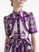 Dolce & Gabbana Maiolica Print Cotton Shirtdress