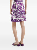 Dolce & Gabbana Maiolica Print Cotton Blend Dress