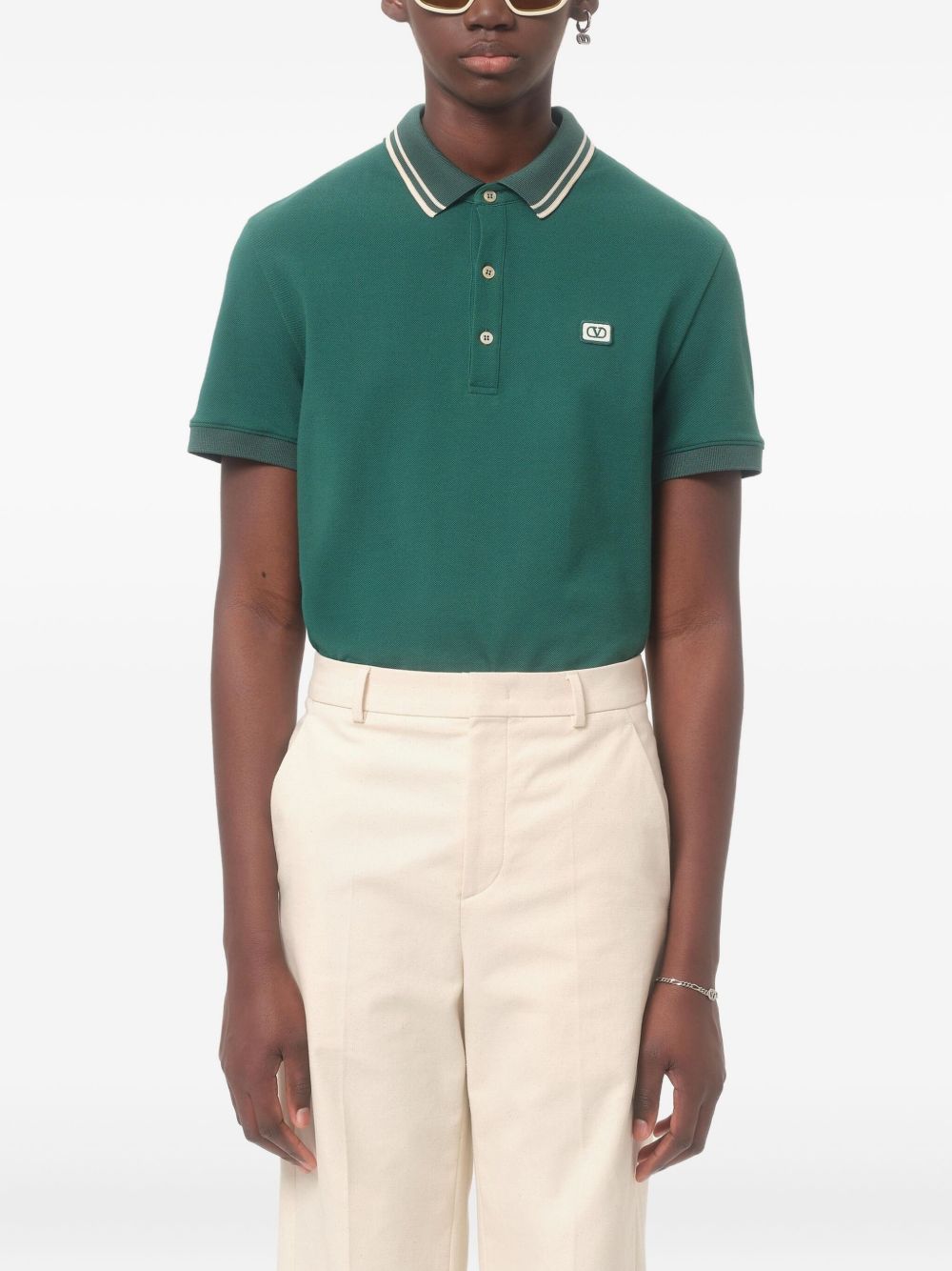 Valentino v Logo Signature Cotton Polo Shirt – Balardi