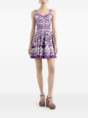 Dolce & Gabbana Maiolica Print Cotton Blend Dress