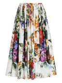 Dolce & Gabbana Flower Print Cotton Midi Rok