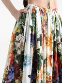 Dolce & Gabbana Flower Print Cotton Midi Rok