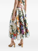 Dolce & Gabbana Flower Print Cotton Midi Rok