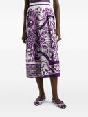 Dolce & Gabbana Maiolica Print Cotton Long Skirt
