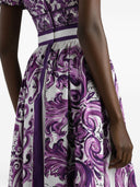 Dolce & Gabbana Maiolica Print Cotton Long Skirt
