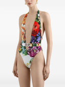 Traje de baño con estampado de flores de Dolce & Gabbana