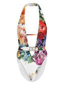 Traje de baño con estampado de flores de Dolce & Gabbana
