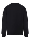 Stone Island Logo Cotton Crewneck Sweatshirt