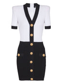 Balmain V Necked Knitted Mini Dress