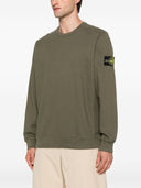 Stone Island Logo Cotton Crewneck Sweatshirt