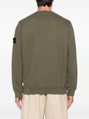 Stone Island Logo Cotton Crewneck Sweatshirt