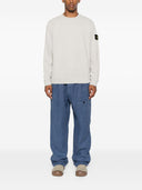 Stone Island Logo Cotton Crewneck Sweatshirt