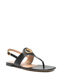Valentino Garavani V Logo Signature Leather Thong Sandals