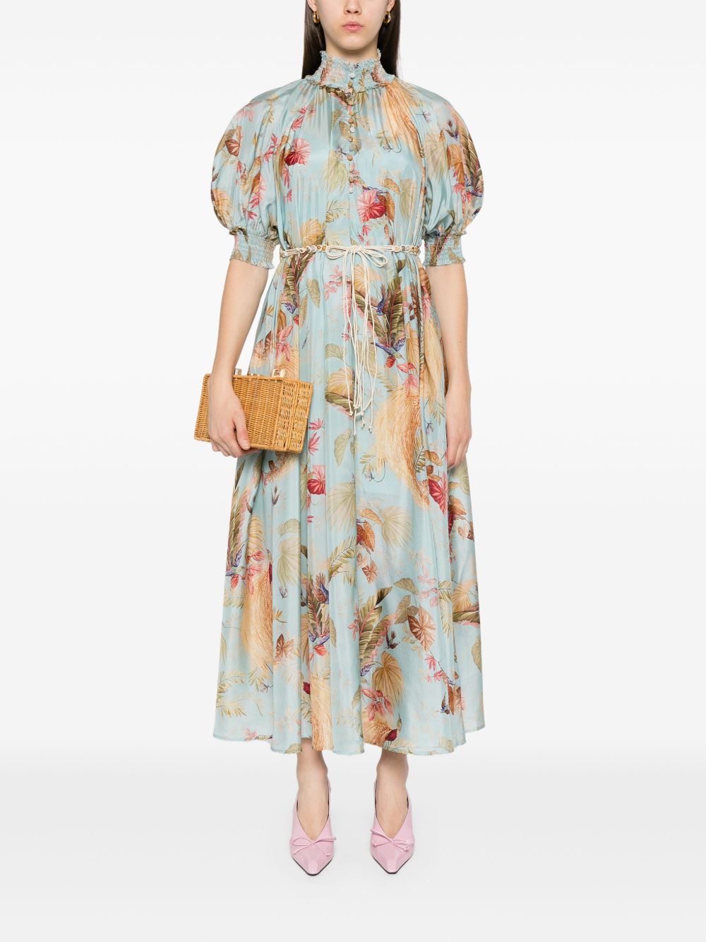 Zimmermann Ascension Printed Silk Dress
