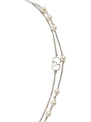 Valentino Garavani V Logo Signature Necklace With Swarowski Pearls