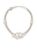 Valentino Garavani V Logo Bracelet With Swarowski Pearls
