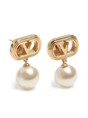 Valentino Garavani V Logo Earrings With Swarowski Pearls