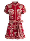 Alice + Olivia Lucy Cotton Short Romper