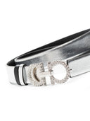 Ferragamo Gancini Strass Leather Belt