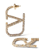 Valentino Garavani V Logo Signature Strass Earrings