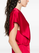 Stella Mc Cartney Satin V Necked Midi Dress