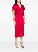 Stella Mc Cartney Satin V Necked Midi Dress