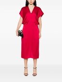 Stella Mc Cartney Satin V Necked Midi Dress