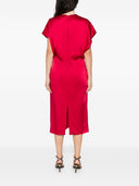 Stella Mc Cartney Satin V Necked Midi Dress