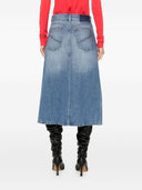 Stella Mc Cartney Denim Cotton Midi Skirt