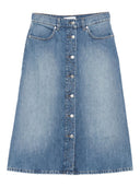 Stella Mc Cartney Denim Cotton Midi Skirt