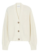 Cardigan de cuello de mezcla de lana cerrada V