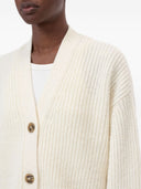 Cardigan de cuello de mezcla de lana cerrada V
