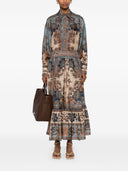 Zimmermann Ascension Silk Midi Skirt