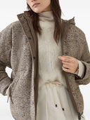 Brunello Cucinelli Chevron Down Jacket With Hoodie