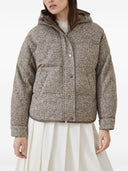 Brunello Cucinelli Chevron Down Jacket With Hoodie