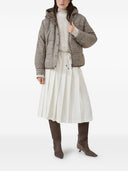 Brunello Cucinelli Chevron Down Jacket With Hoodie
