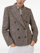 Brunello Cucinelli Melange Wool Jacket With Shiny Details
