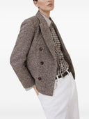Brunello Cucinelli Melange Wool Jacket With Shiny Details