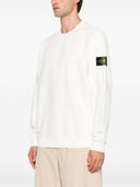 Stone Island Logo Cotton Crewneck Sweatshirt