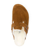 Birkenstock Pantoufles Boston en cuir suédé et peau de mouton